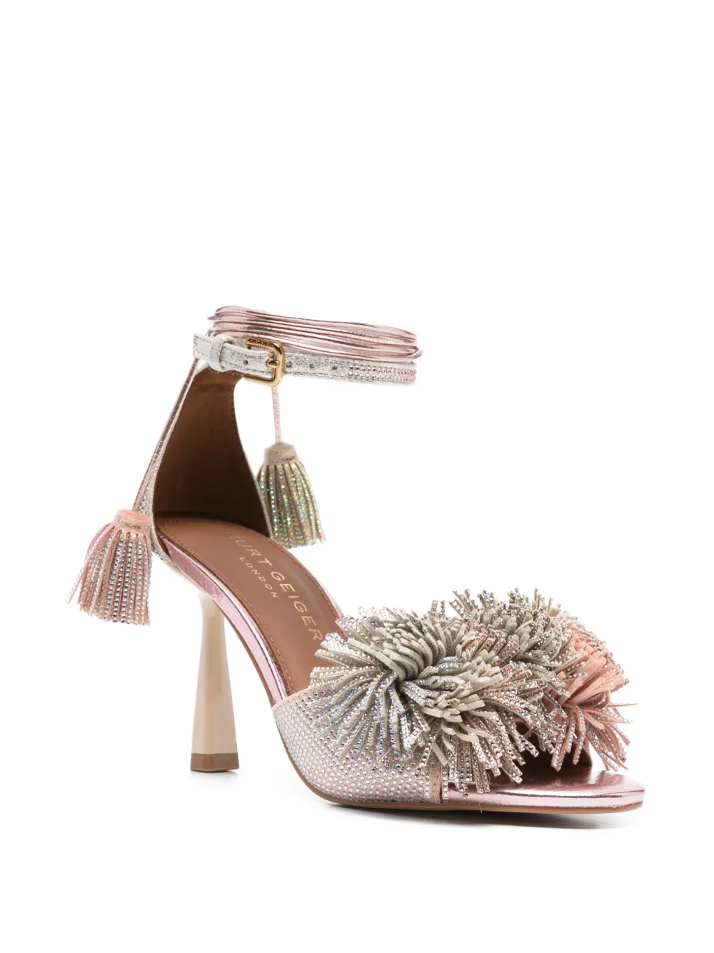 Kurt Geiger London Sandalen met gestrikt enkelbandje en pompon Roze