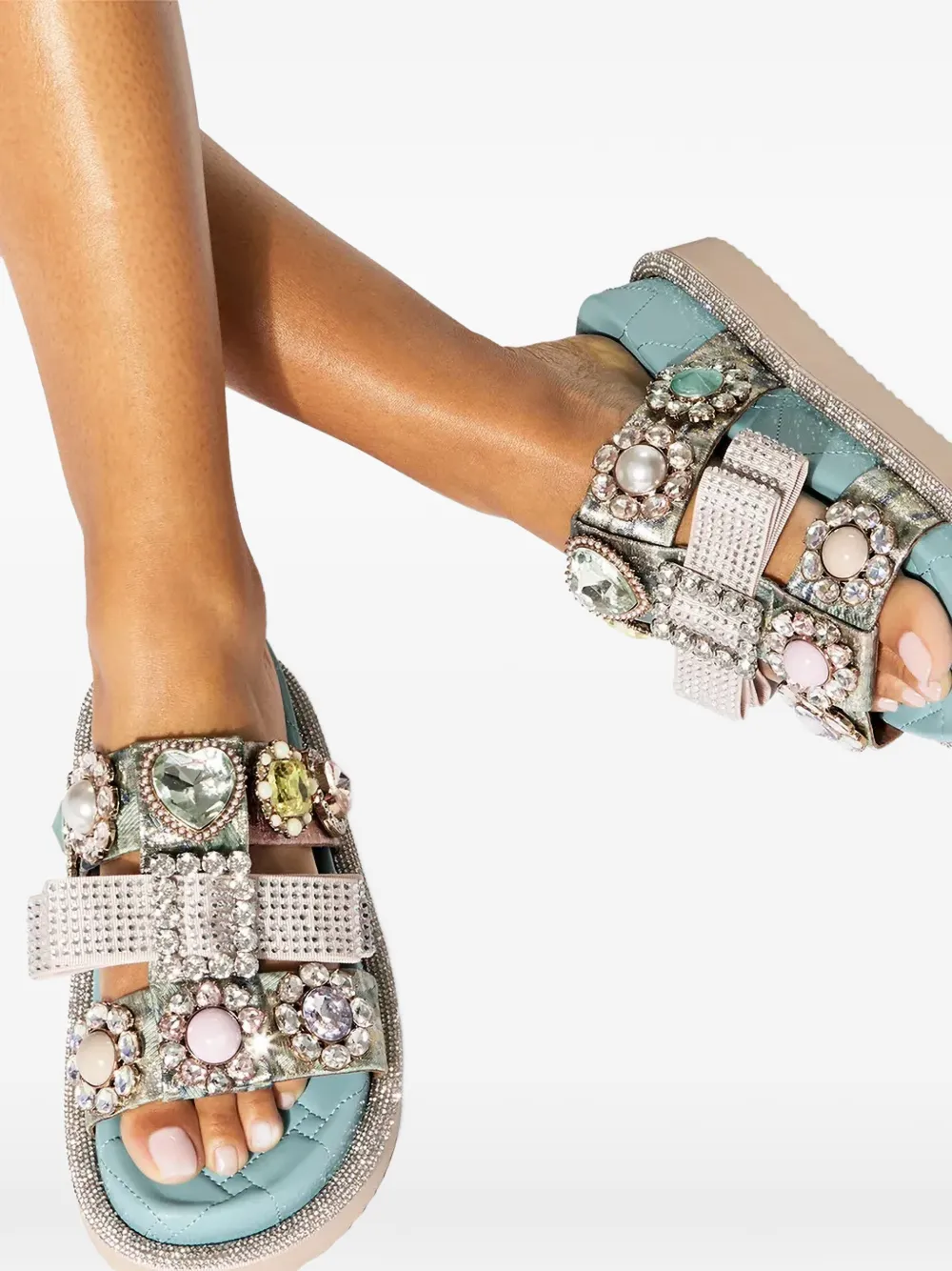 Kurt Geiger London Ornate Orson verfraaide sandalen Blauw