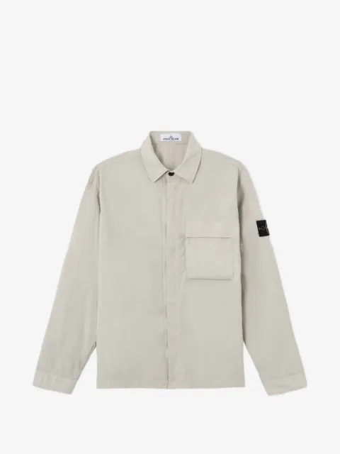 Stone Island Giacca-camicia con applicazione Compass