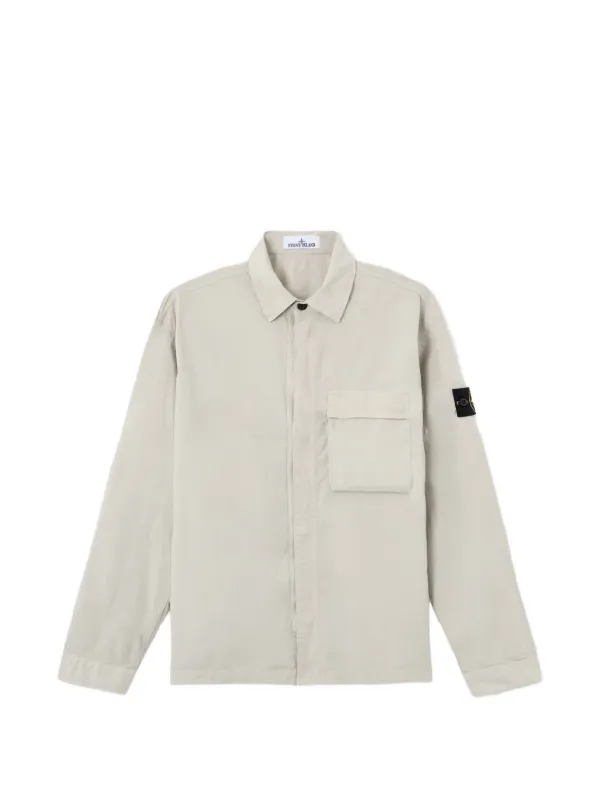 Stone Island 1200032 Stretch Cotton Tela 'paracadute' Overshirt in Grey