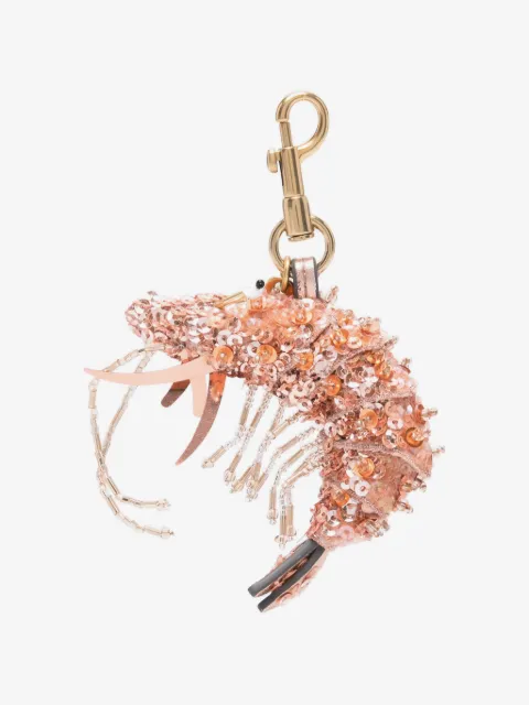 Anya Hindmarch Shrimp sequin-embellished bag charm