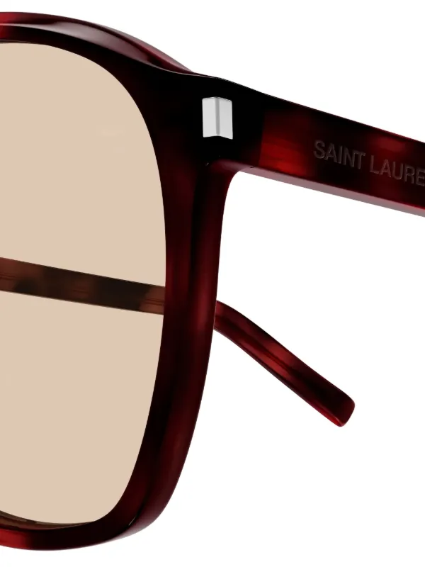 Saint Laurent Eyewear Dune Pilot Sunglasses | Brown | FARFETCH display picture 3