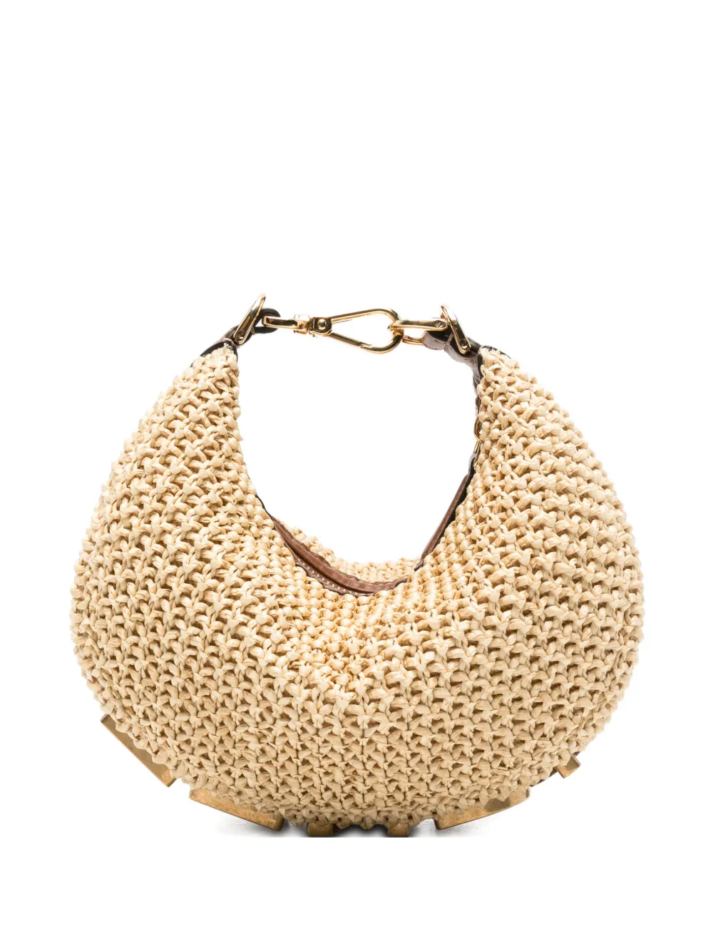 FENDI mini Fendigraph raffia tote bag - Neutrals