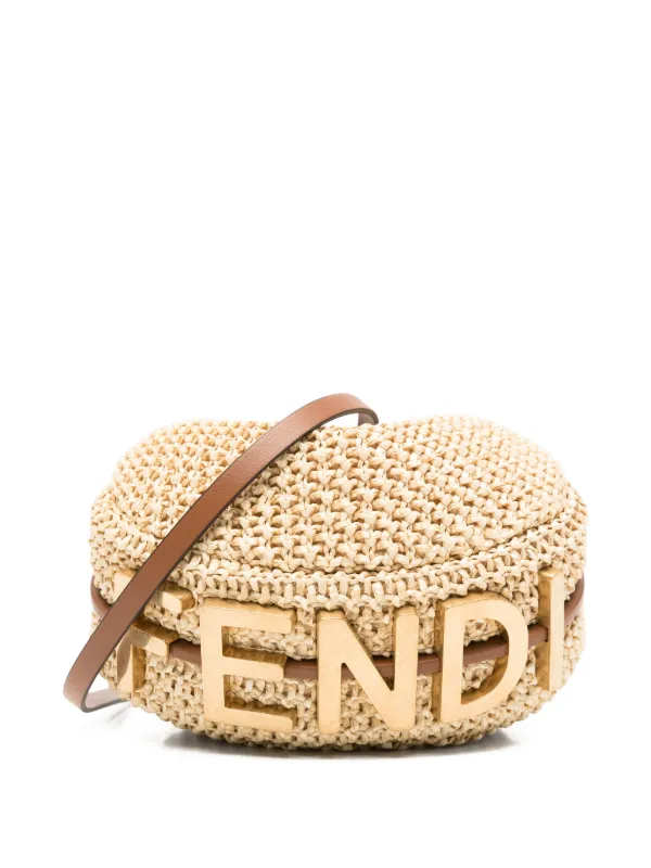FENDI Mini Fendigraph Raffia Tote Bag | Neutrals | FARFETCH