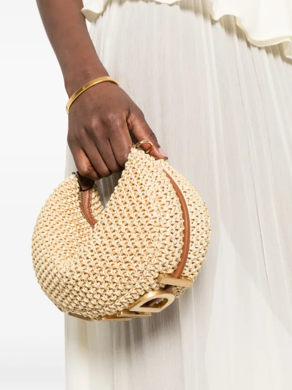 FENDI Mini Fendigraph Raffia Tote Bag | Neutrals | FARFETCH