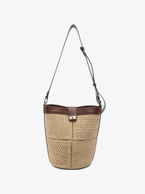 Anya Hindmarch bolsa bucket con ribete de piel