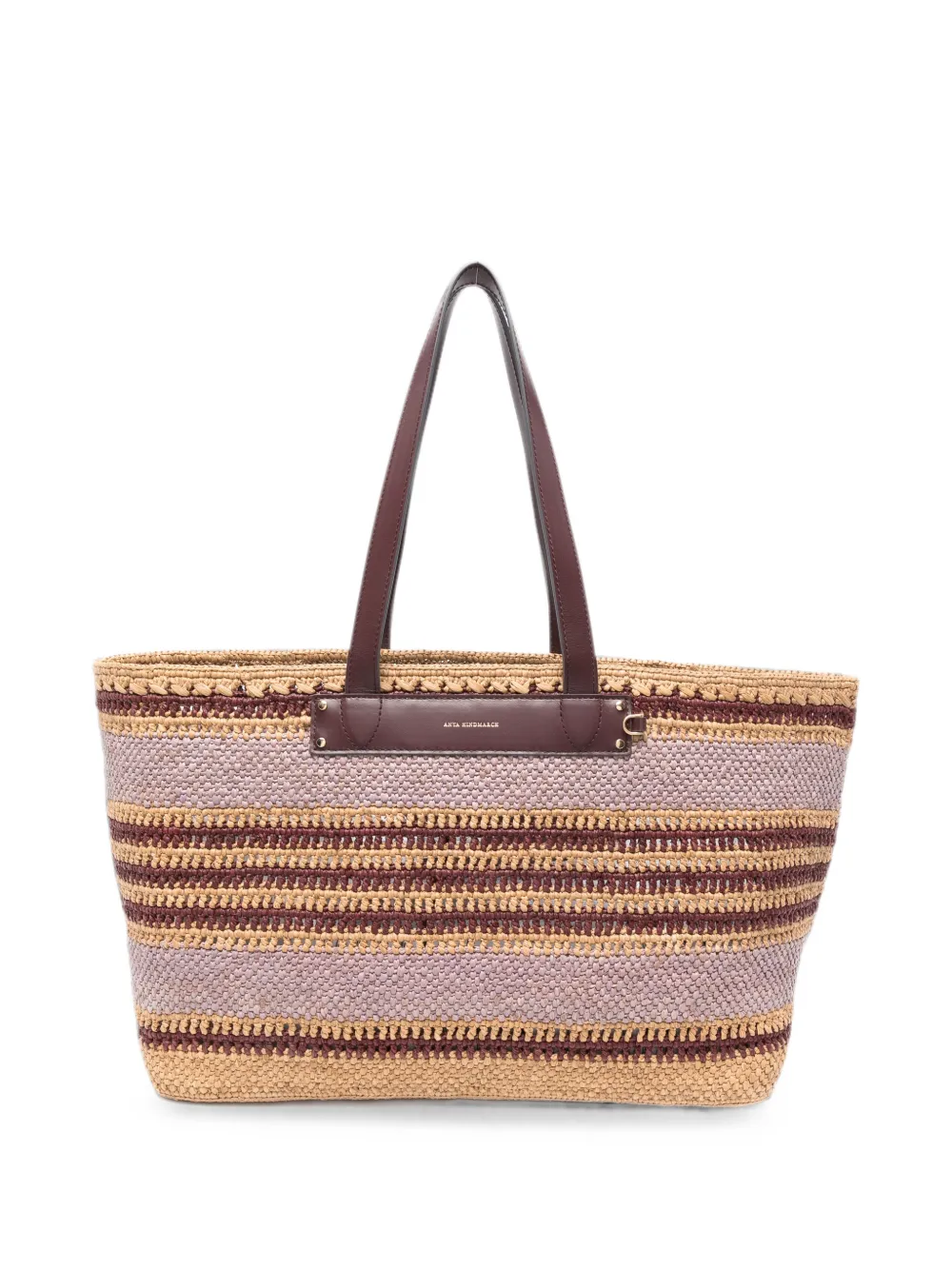 Anya Hindmarch striped raffia tote bag - Purple