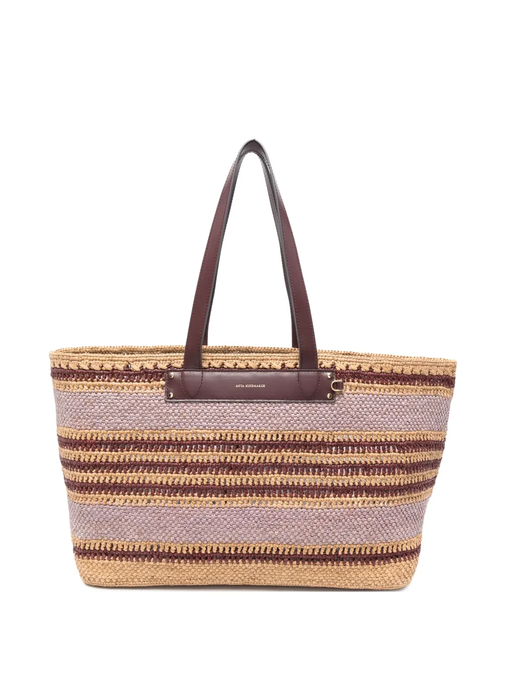 Anya Hindmarch striped raffia tote bag - Violett