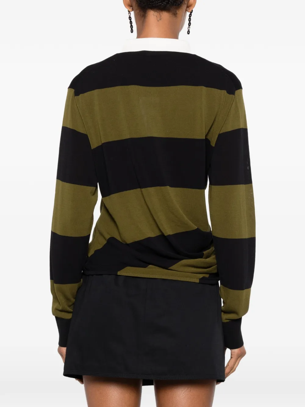 Proenza Schouler Corinna gestreept katoenen poloshirt Zwart