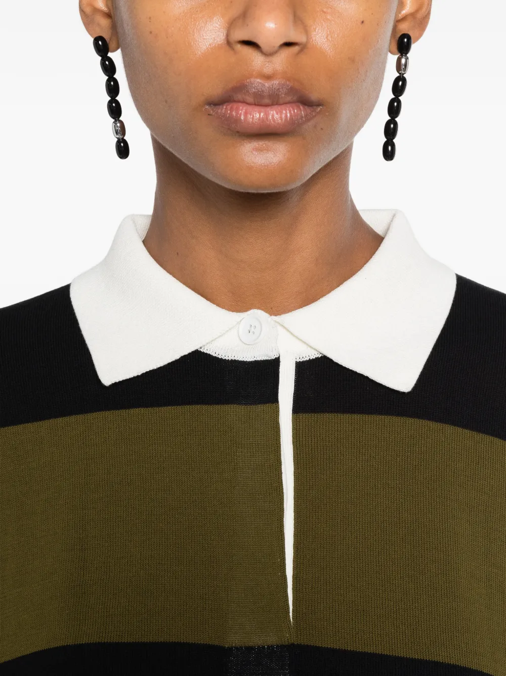 Proenza Schouler Corinna gestreept katoenen poloshirt Zwart