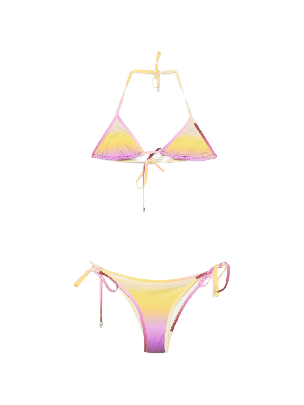 The Attico tie-fastening bikini set - Gelb