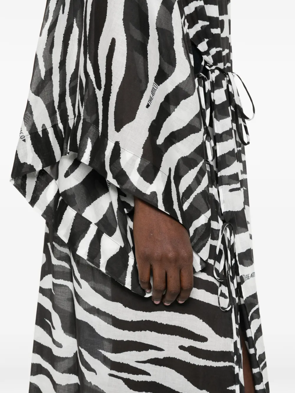 The Attico Semi-doorzichtige tuniek met zebraprint Zwart
