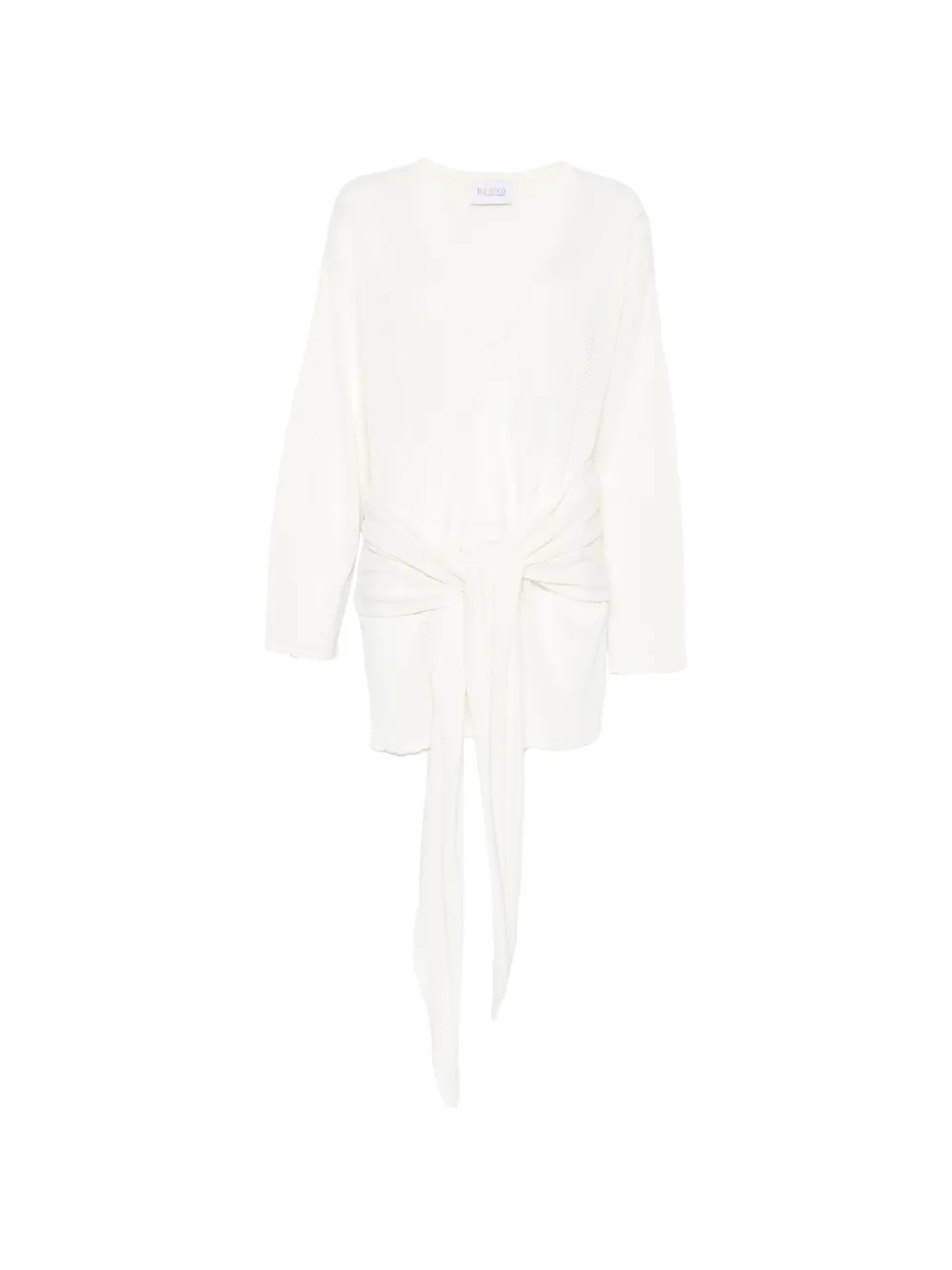 The Attico knot-detail V-neck mini dress - Bianco