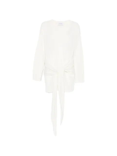 The Attico knot-detail V-neck mini dress