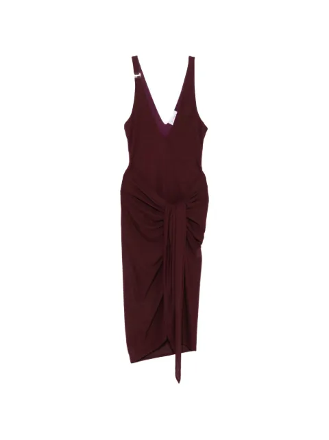 The Attico ruched V-neck midi dress