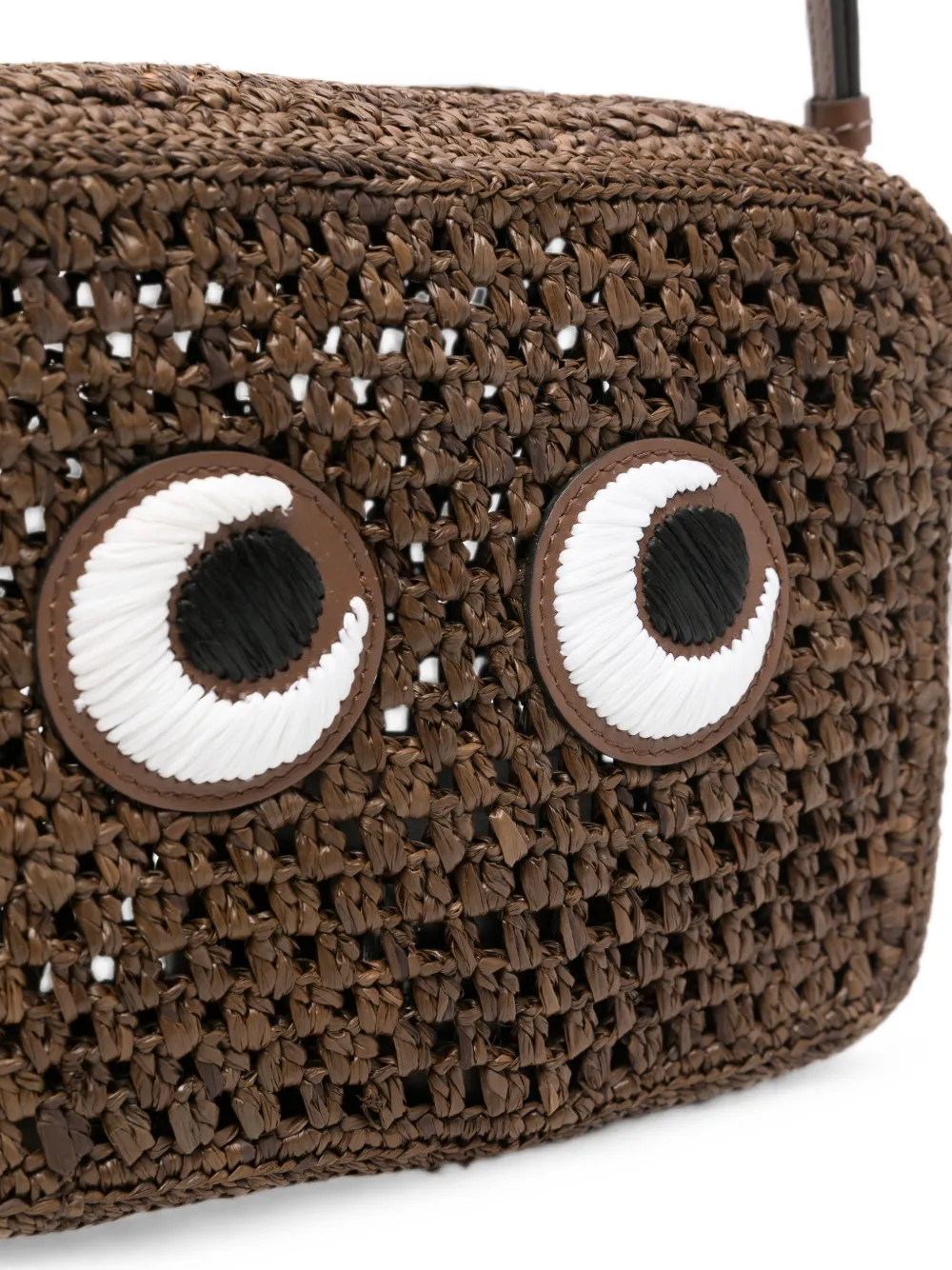 Anya Hindmarch Eyes raffia crossbodytas Bruin