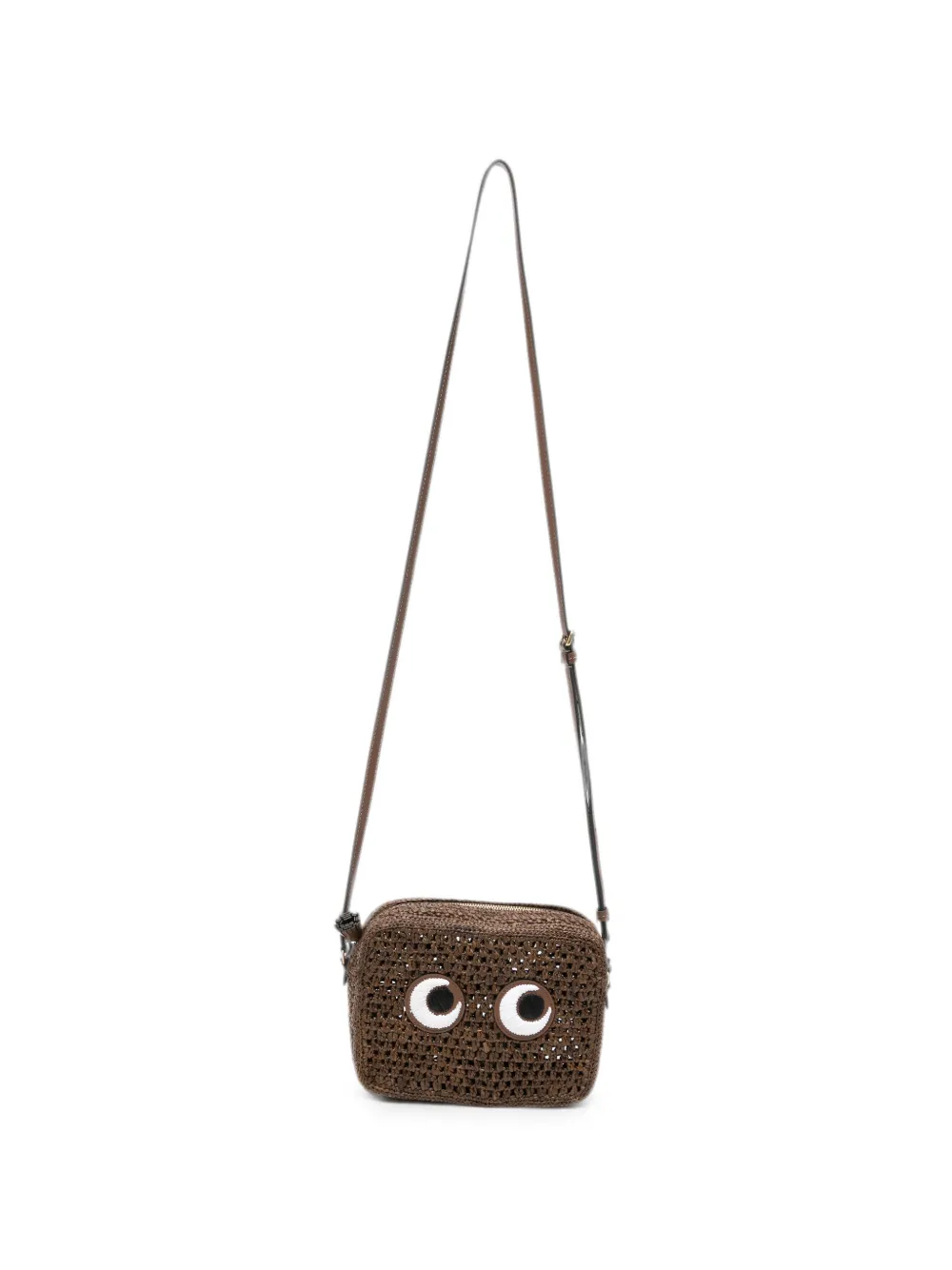 Anya Hindmarch eyes-motif mini bag - Marrone