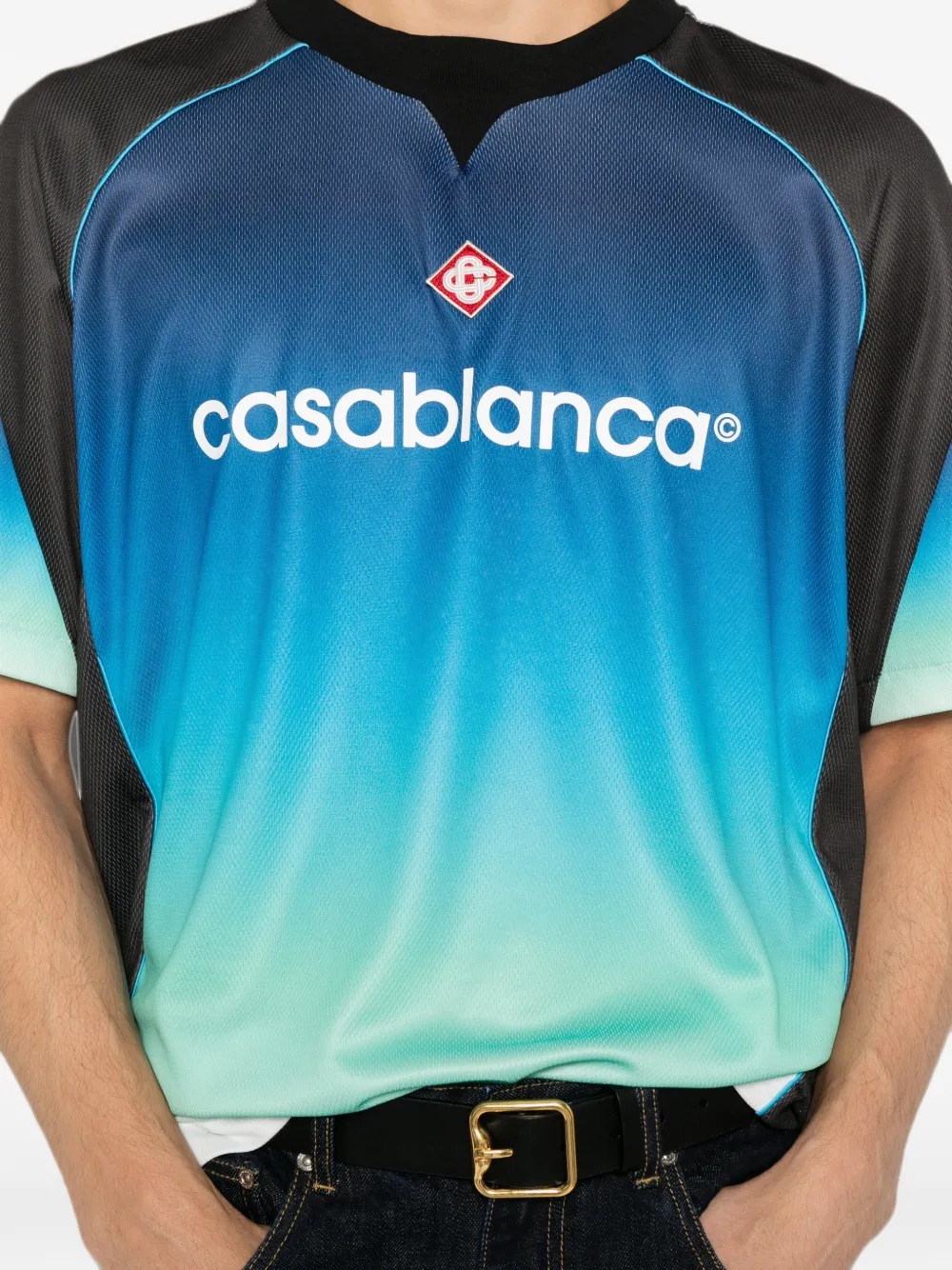 Casablanca Voetbalshirt met korte mouwen en kleurverloop Blauw