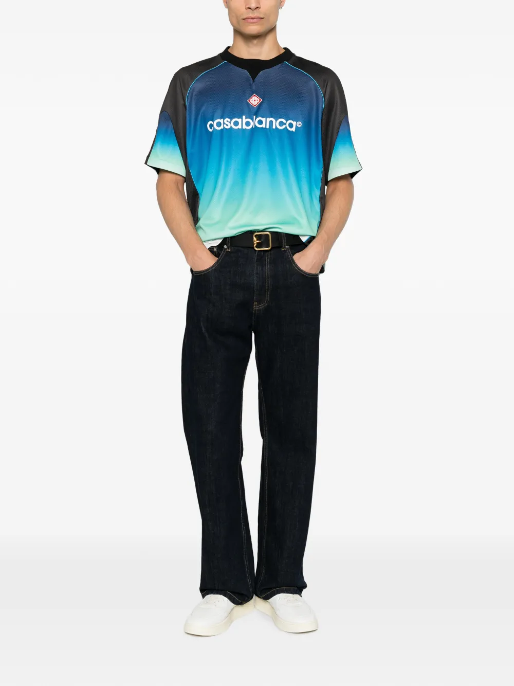 Casablanca Voetbalshirt met korte mouwen en kleurverloop Blauw
