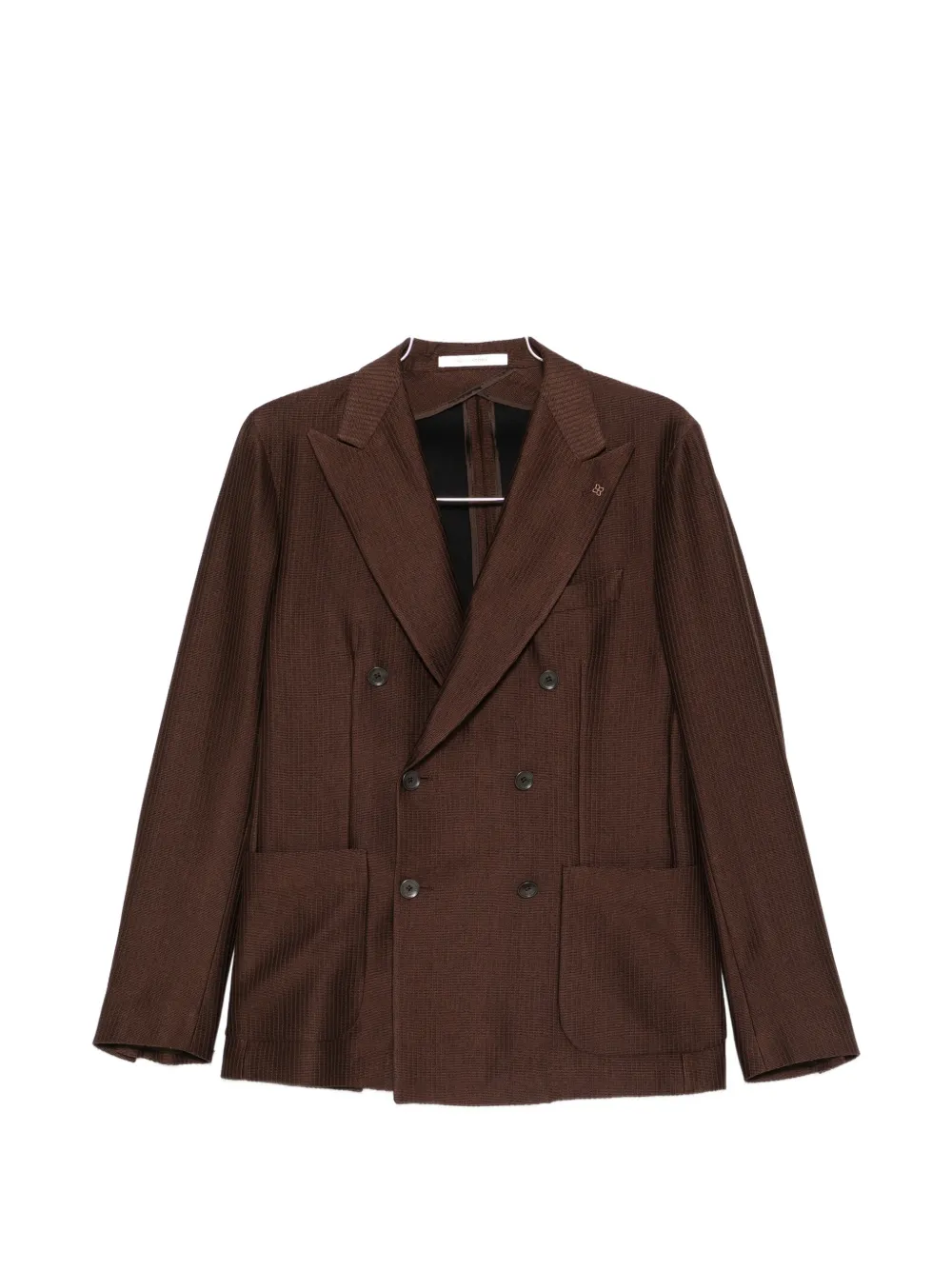 Tagliatore double-breasted patch-pocket blazer - Marrone