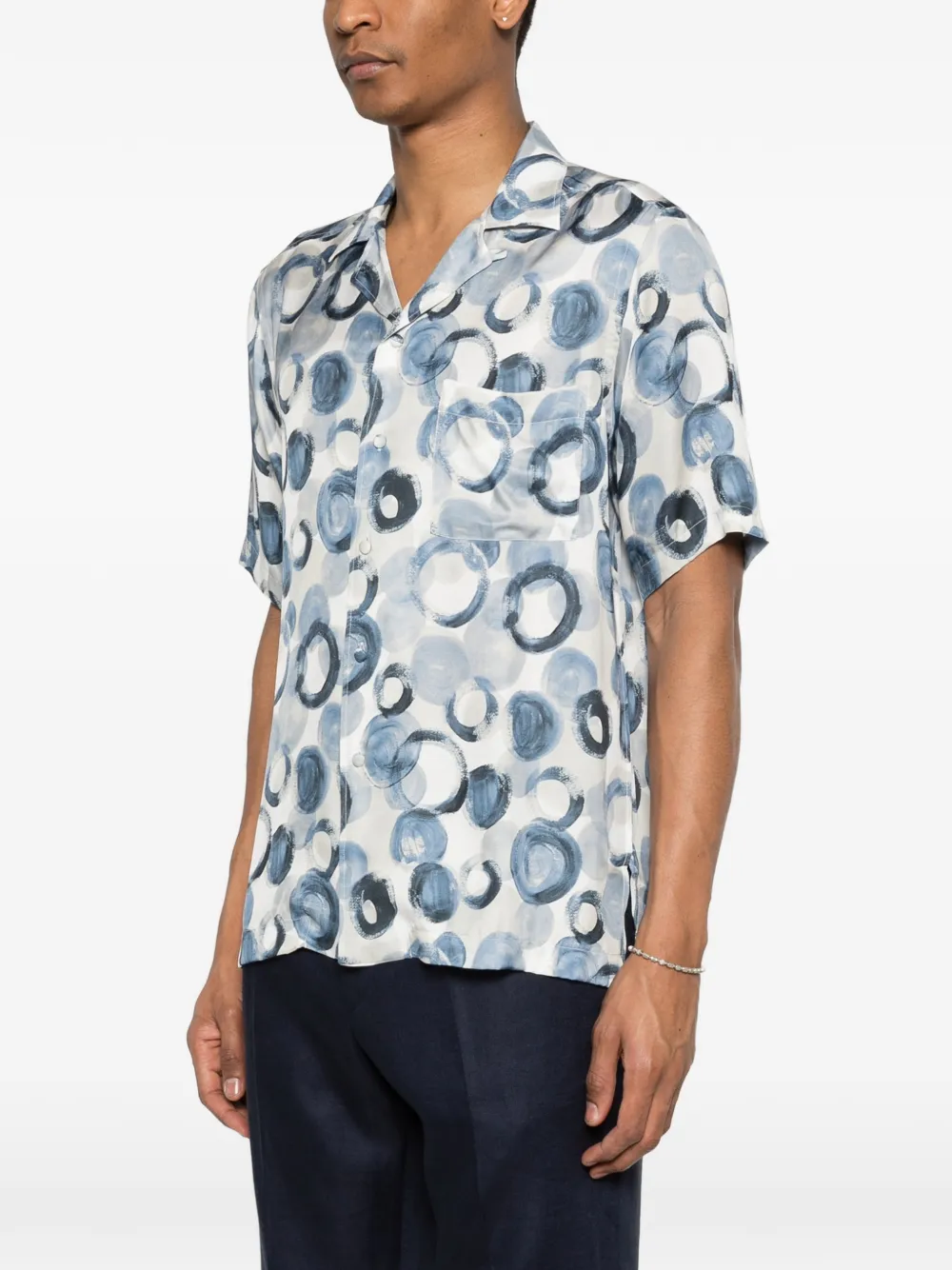Tagliatore Hawaii overhemd met cirkelprint Blauw
