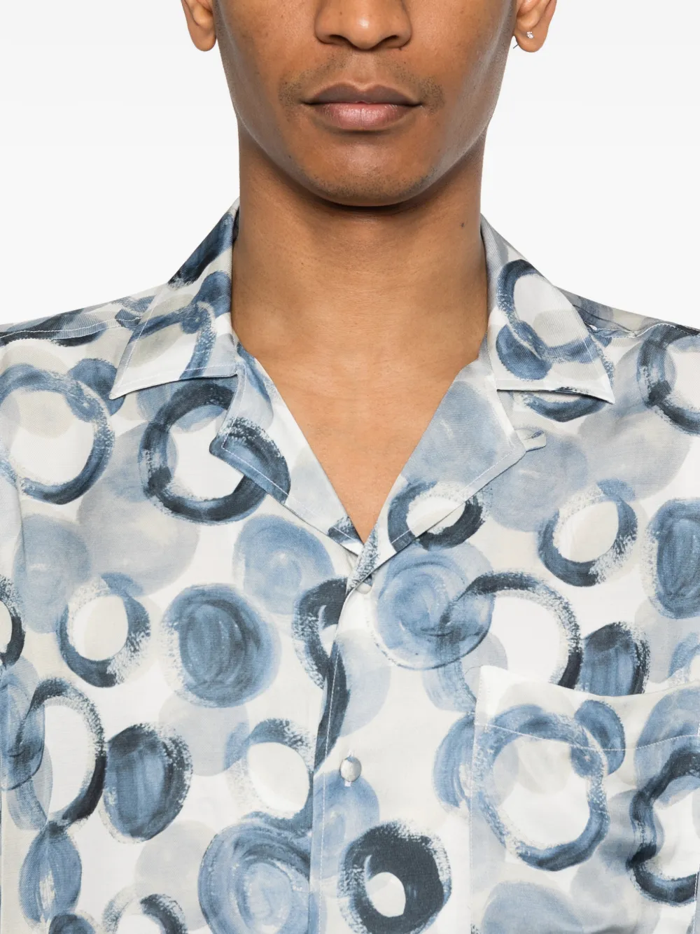 Tagliatore Hawaii overhemd met cirkelprint Blauw