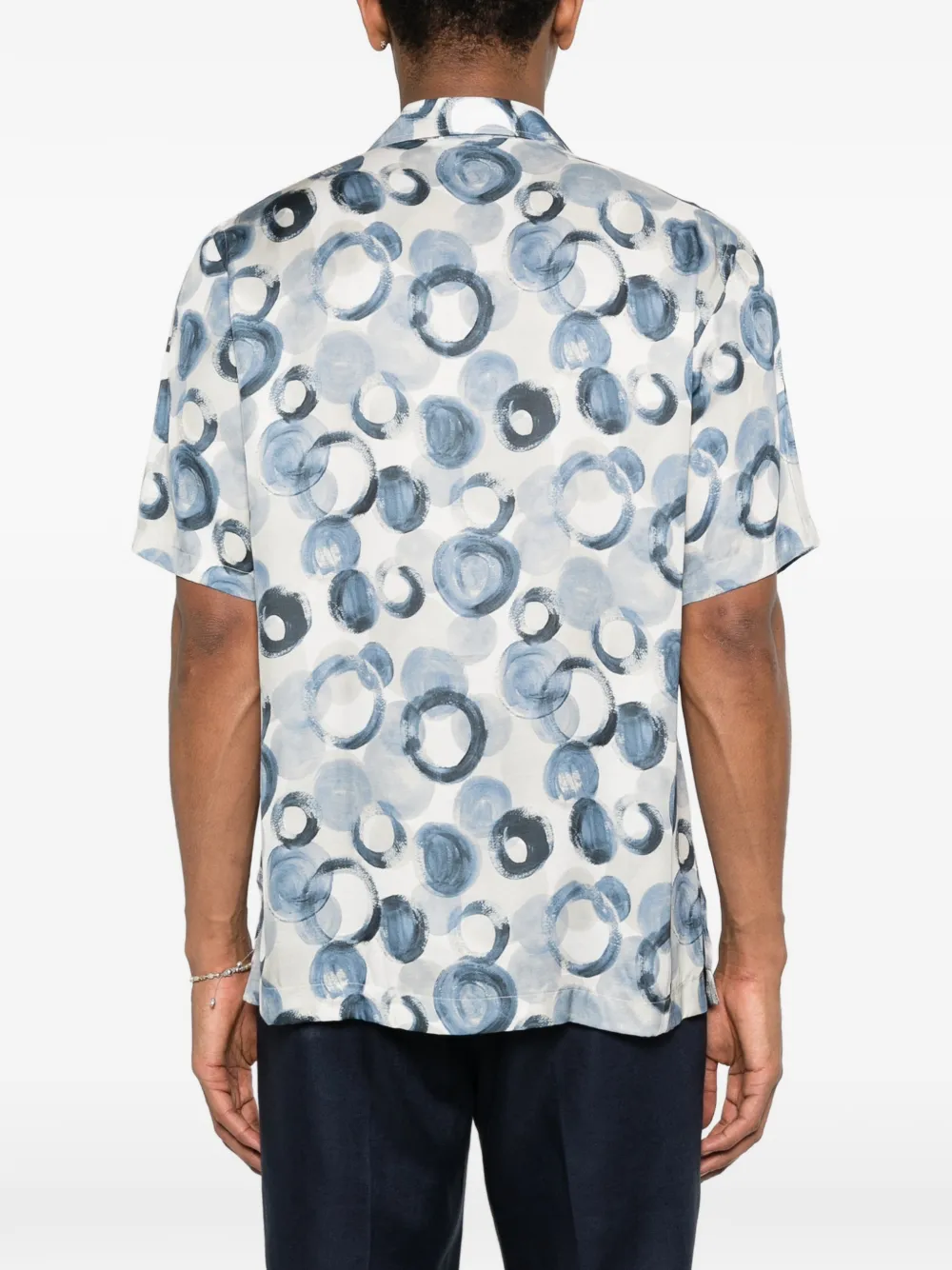 Tagliatore Hawaii overhemd met cirkelprint Blauw