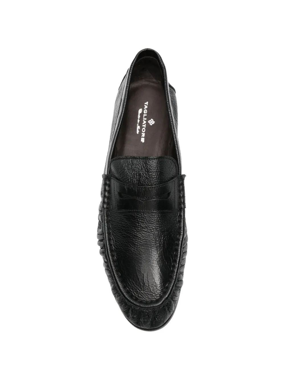 Tagliatore ruched-detail loafers Zwart