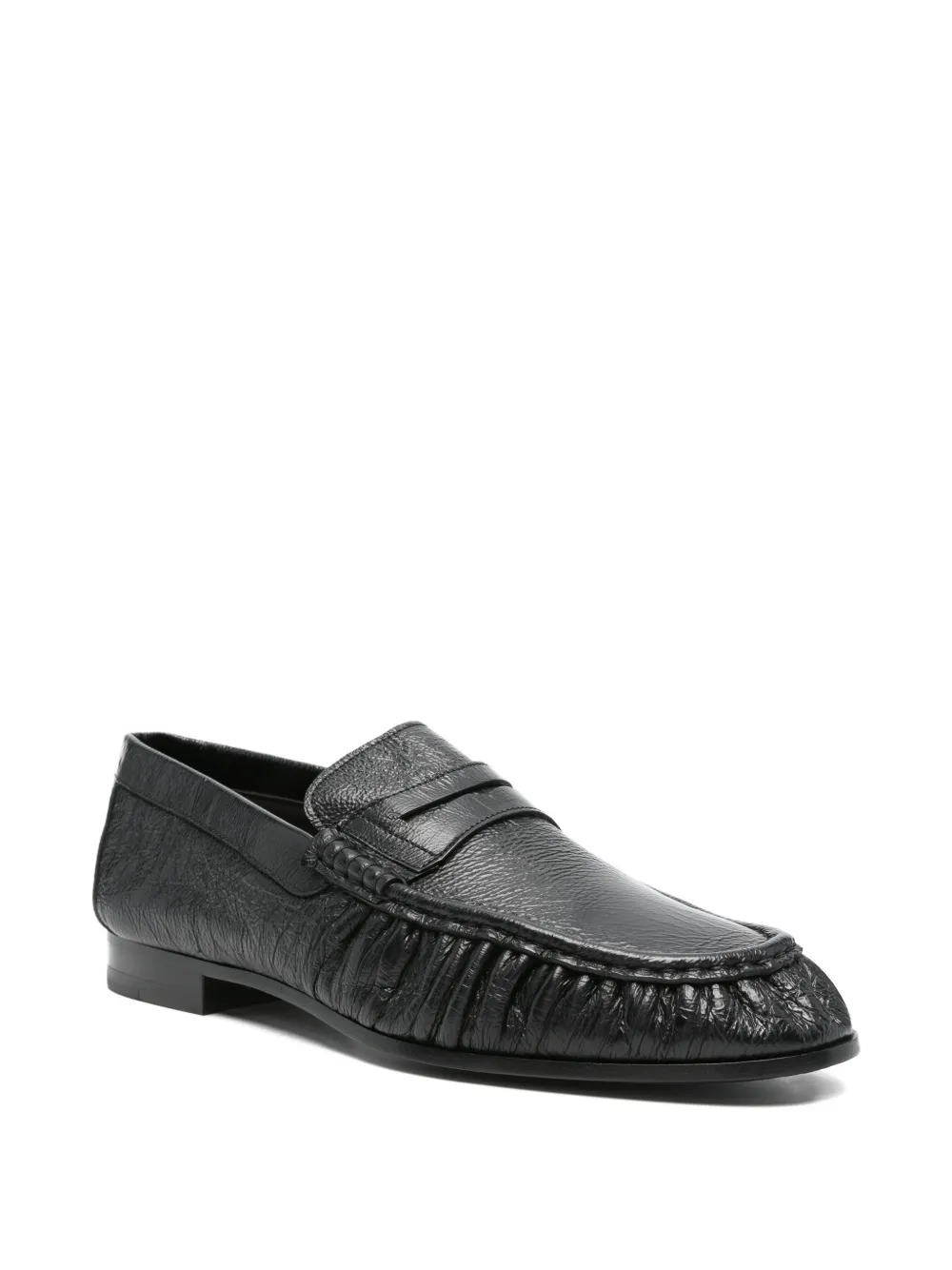 Tagliatore ruched-detail loafers Zwart