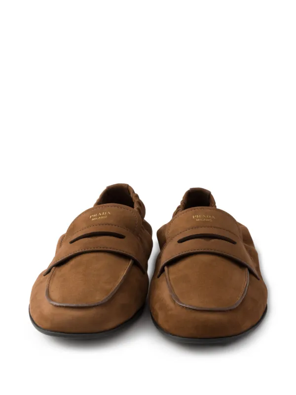 靴 PRADA square toe leather loafers brown Prada Leather Loafers | Brown | FARFETCH GR