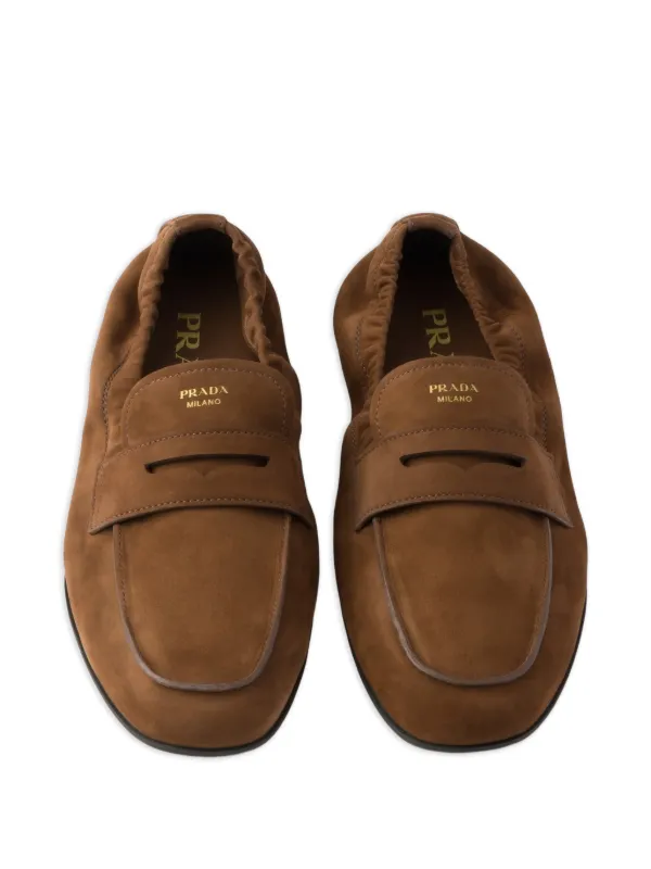 Prada Leather Loafers | Brown | FARFETCH SK