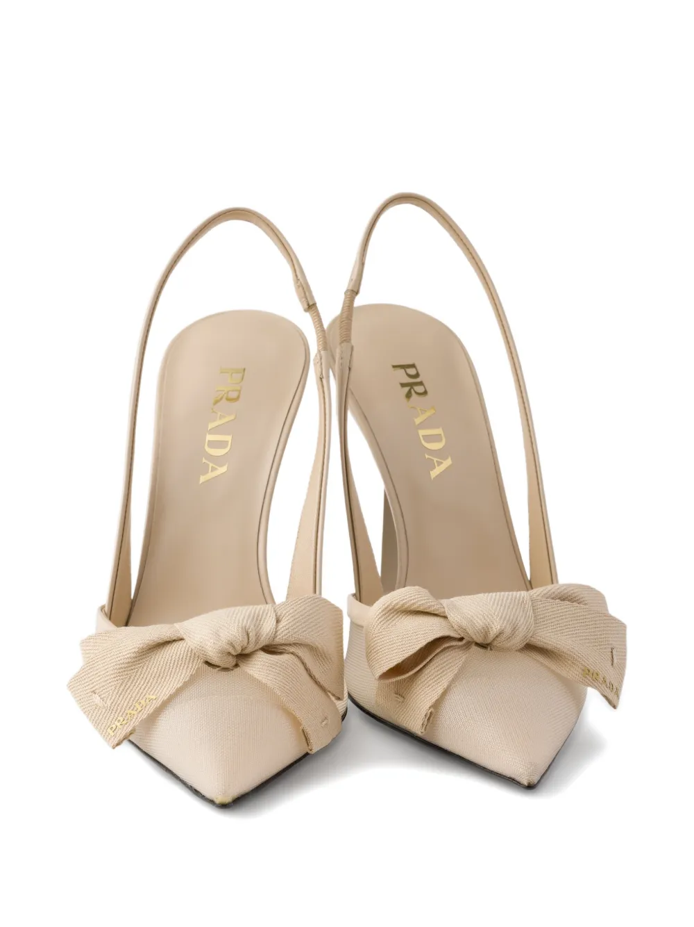 Prada Pumps met leren hak Beige