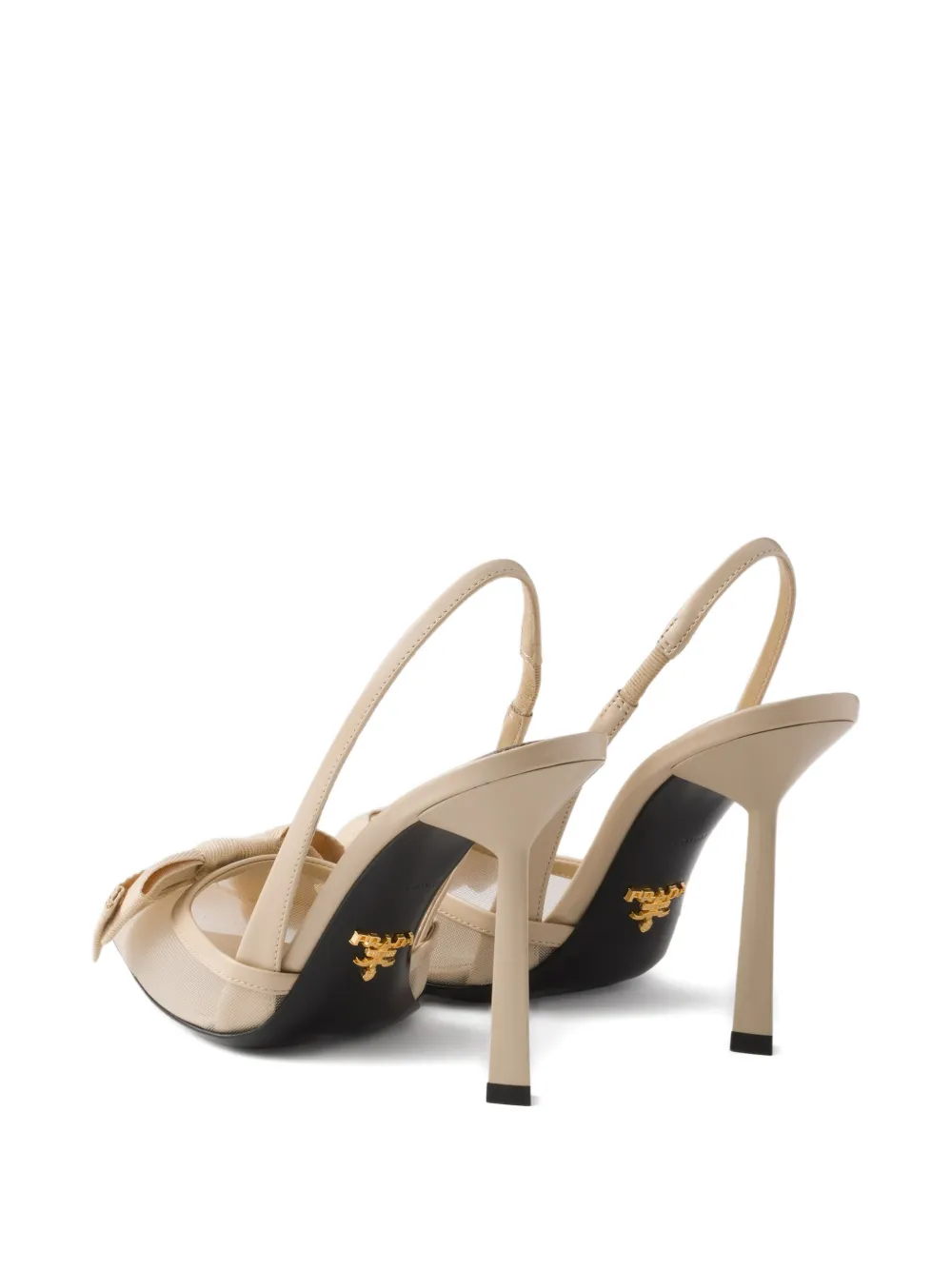 Prada Pumps met leren hak Beige