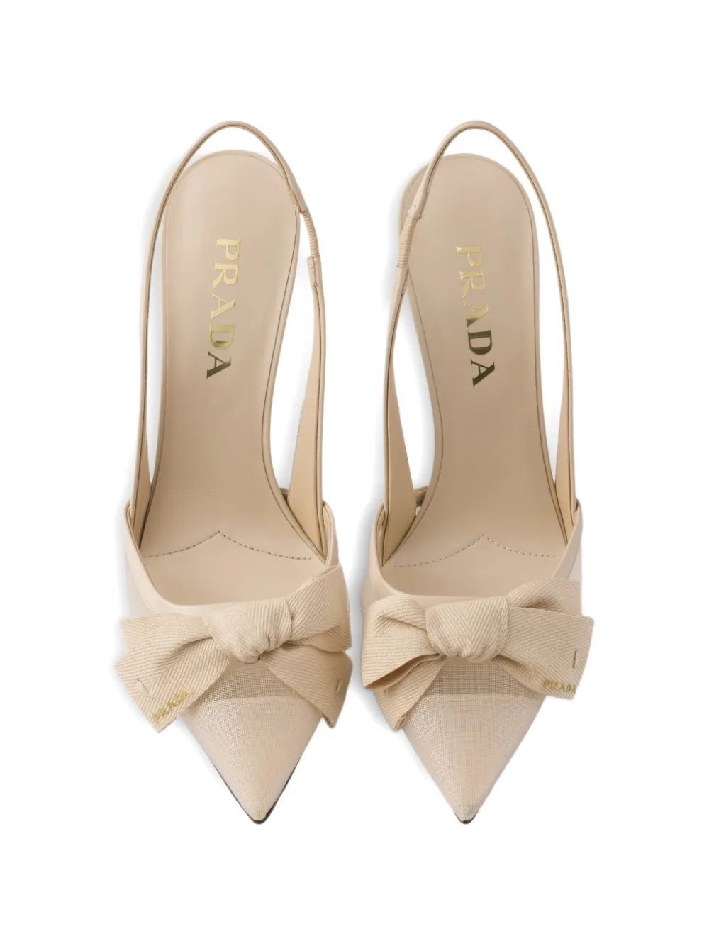 Prada Pumps met leren hak Beige