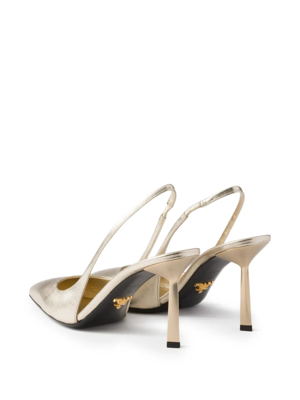 Prada Pumps met leren hak Goud