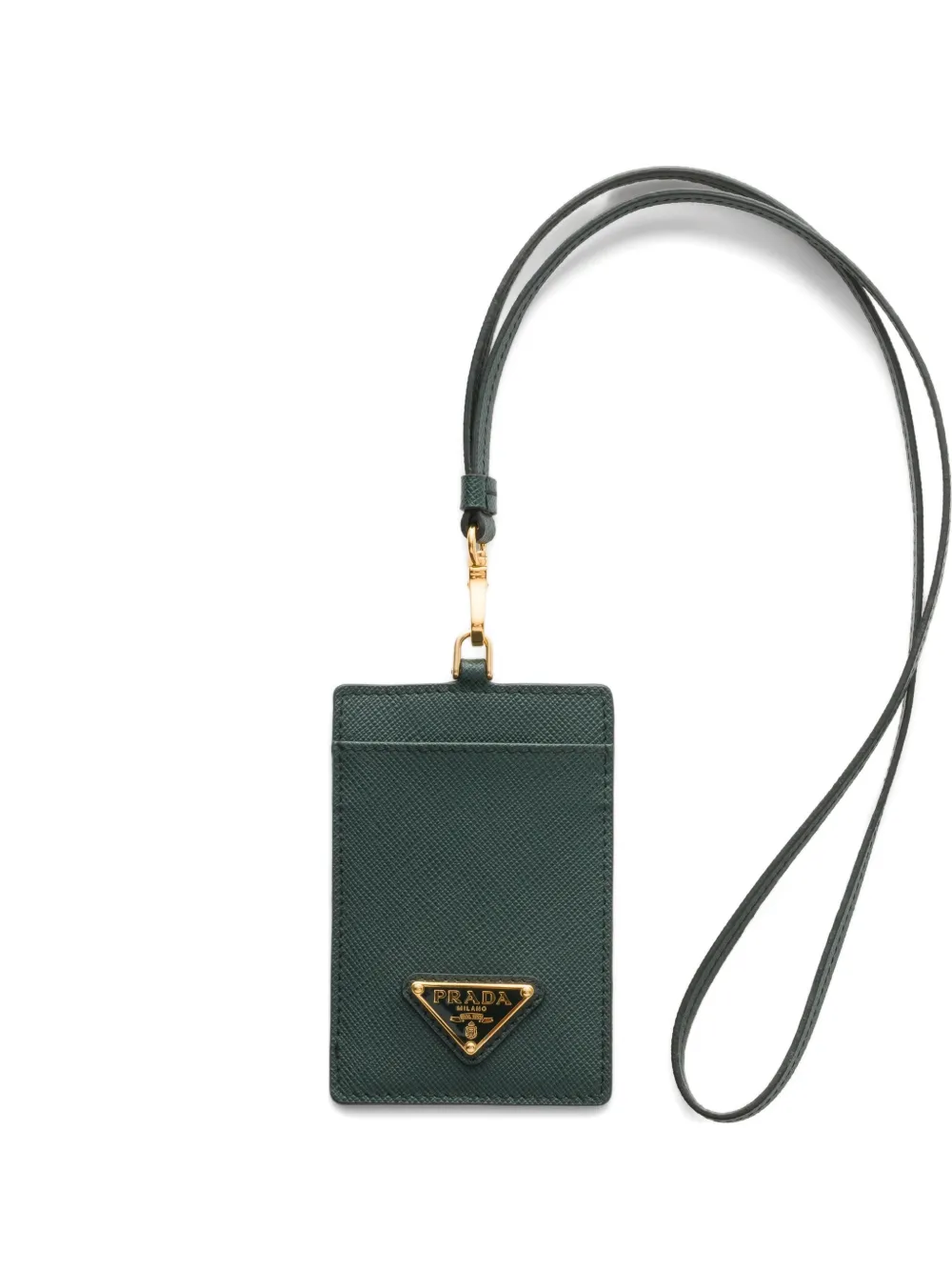 Prada leather badge holder - Verde