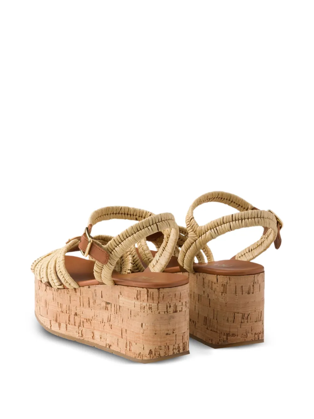 Prada Gehaakte sandalen met plateauzool Beige
