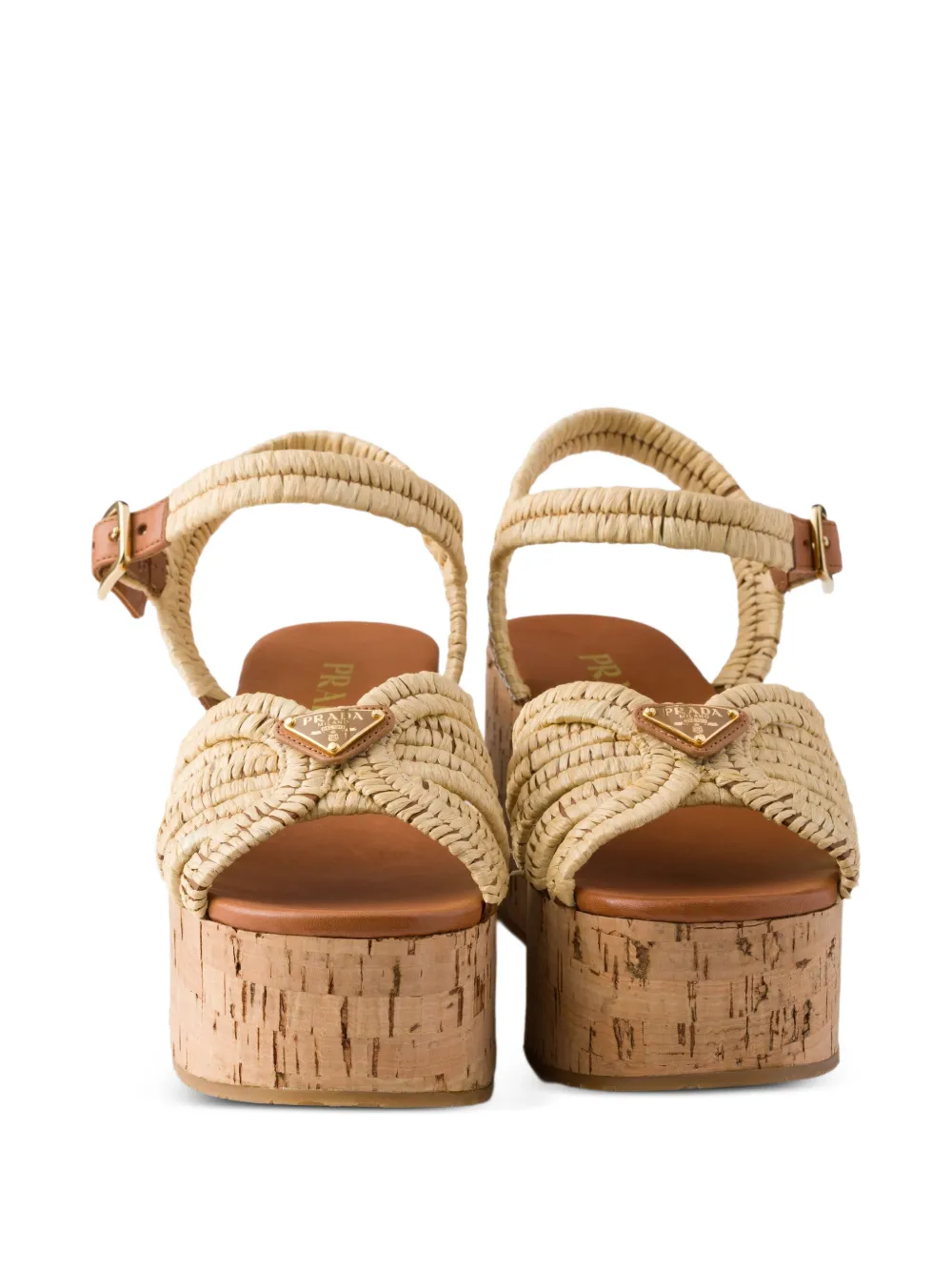 Prada Gehaakte sandalen met plateauzool Beige