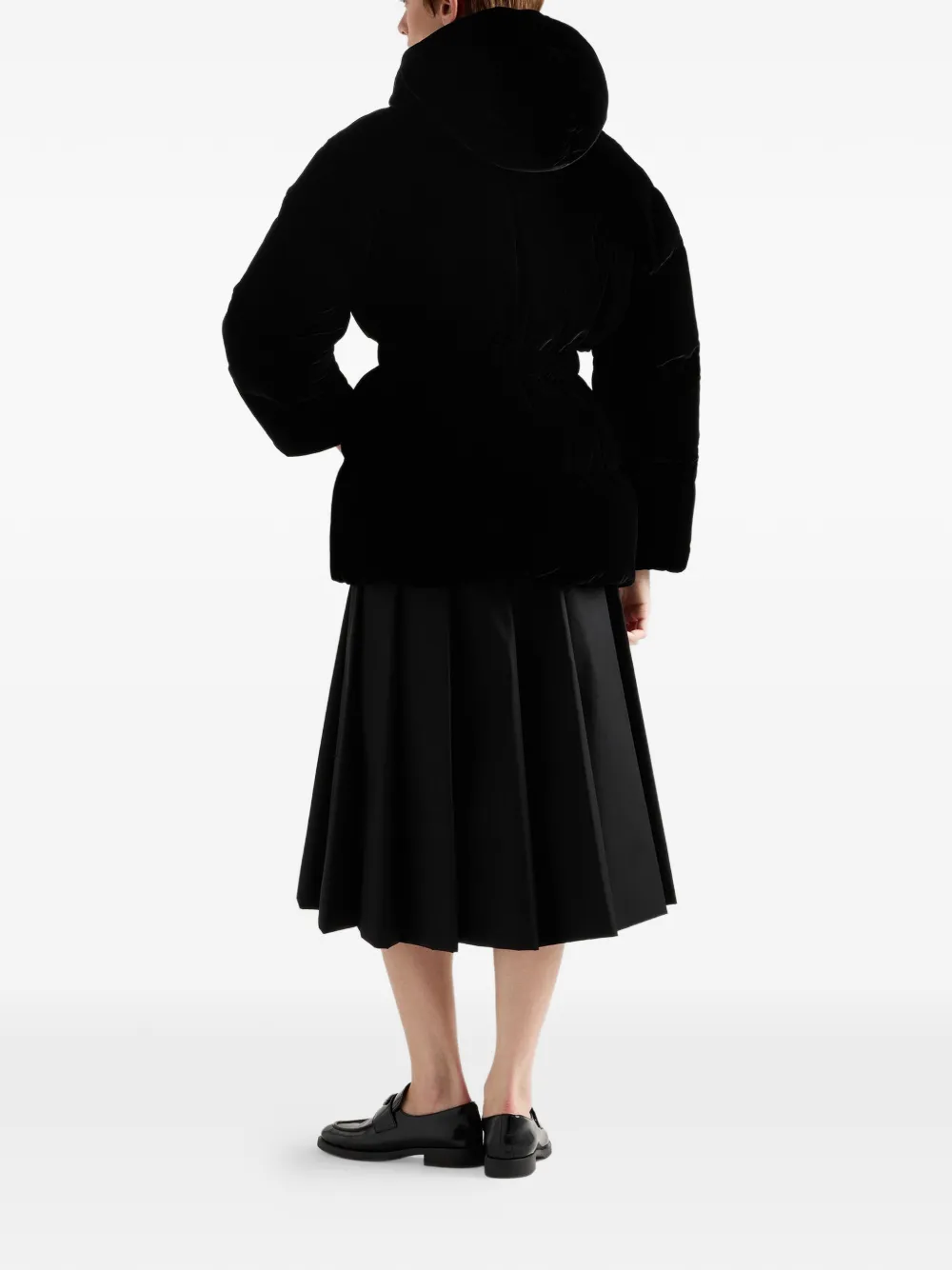  Prada Velvet Puffer Jacket - Black 