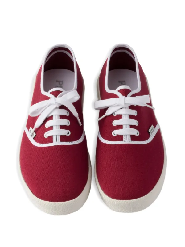 Prada Drill lace-up Sneakers | Red | FARFETCH
