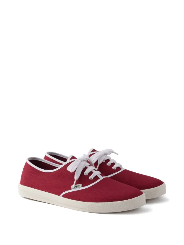 Prada Drill lace-up Sneakers | Red | FARFETCH
