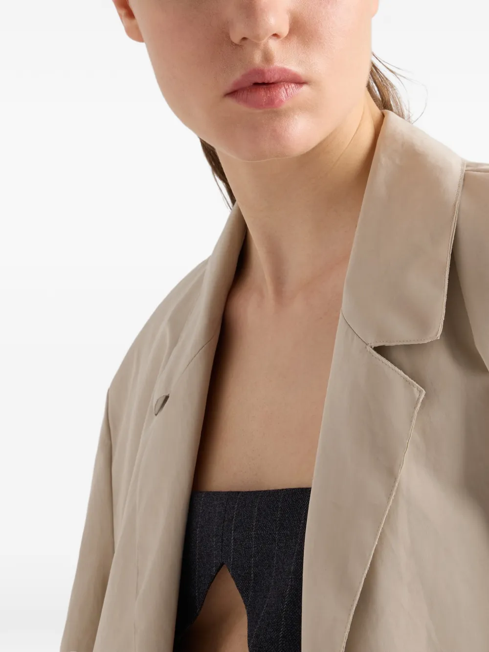 Prada Jas met enkele rij knopen Beige