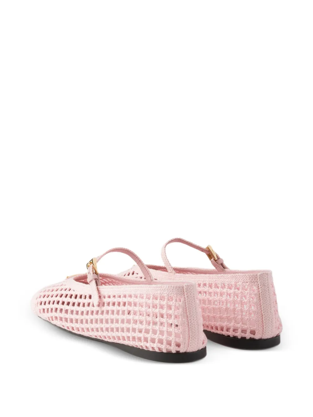 Prada crochet ballet flats Roze