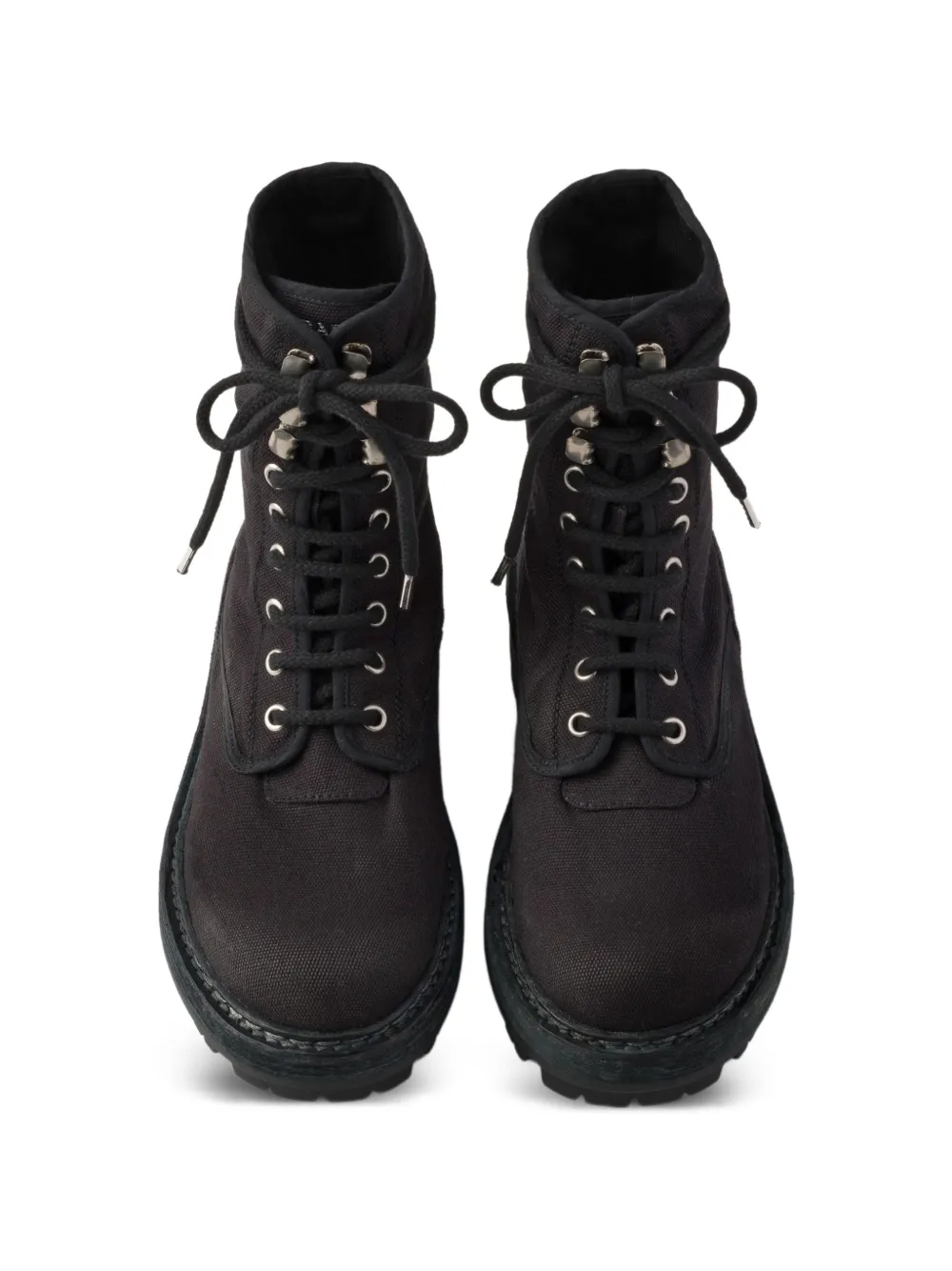 Prada Canvas enkellaarzen Zwart