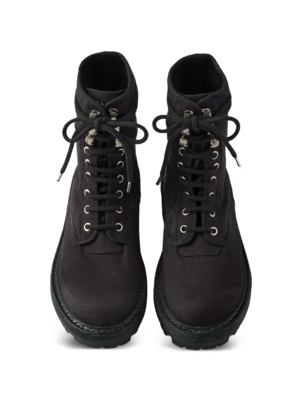 Prada Canvas Ankle Boots | Black | FARFETCH