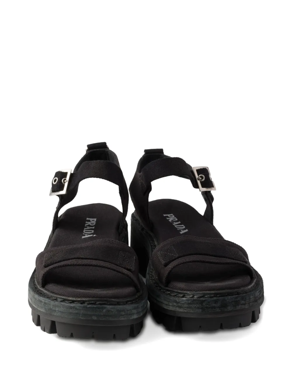 Prada canvas sandals Zwart