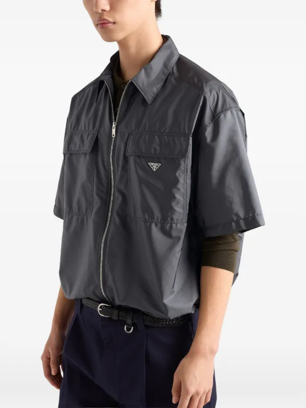 Prada Re-Nylon Shirt | Grey | FARFETCH RO