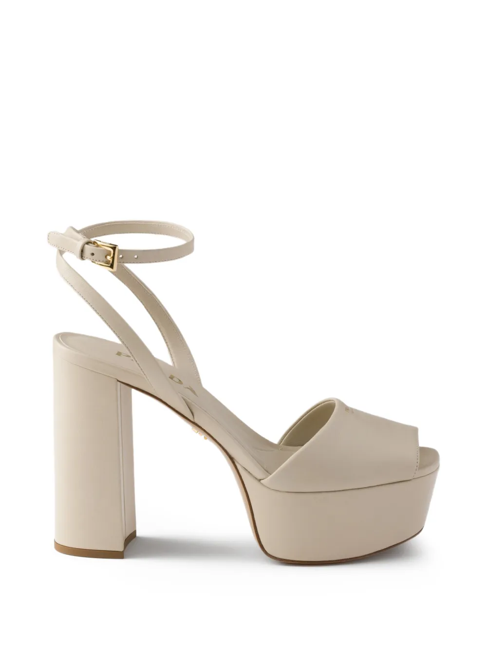 Prada leather platform sandals - Nude