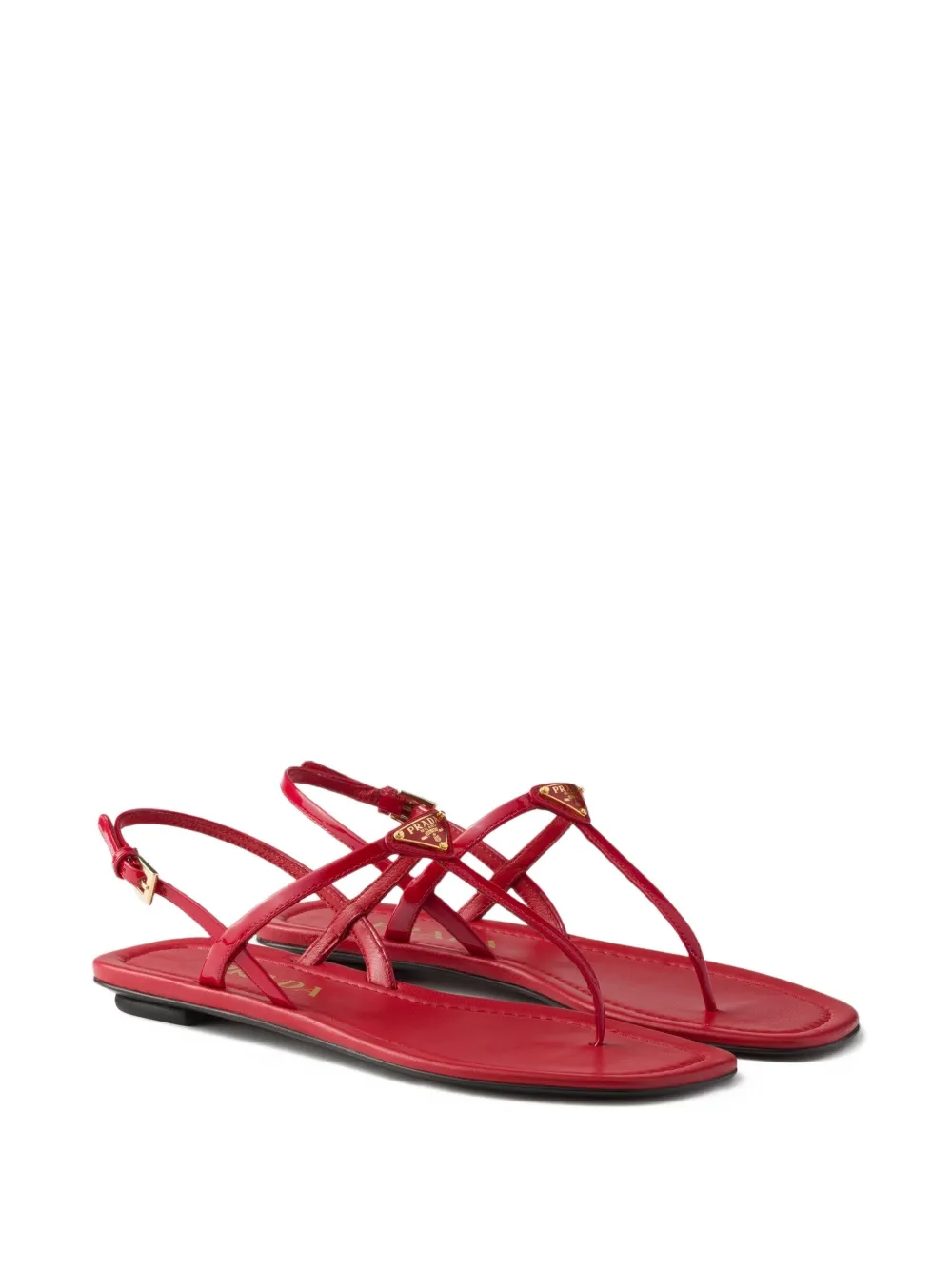 Prada patent leather thong sandals Rood
