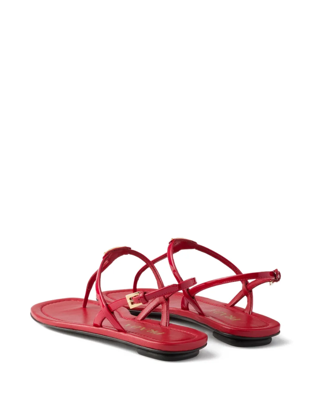 Prada patent leather thong sandals Rood